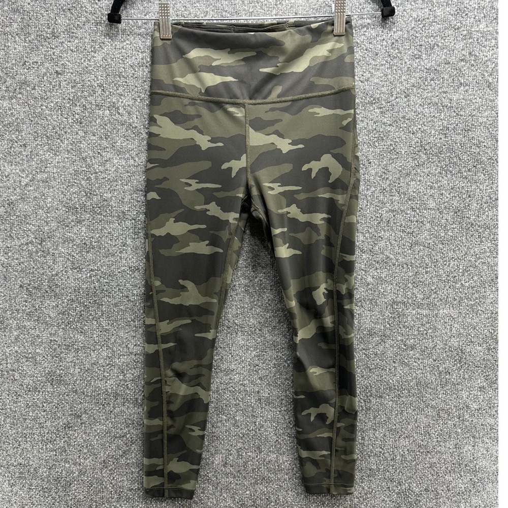 Athleta Ultimate 7/8 Tight Green Camo High Rise Leggings XS Pockets RN 54023